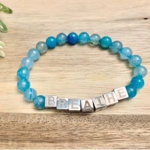 Semiprecious Stone Word Bracelet Handcrafted